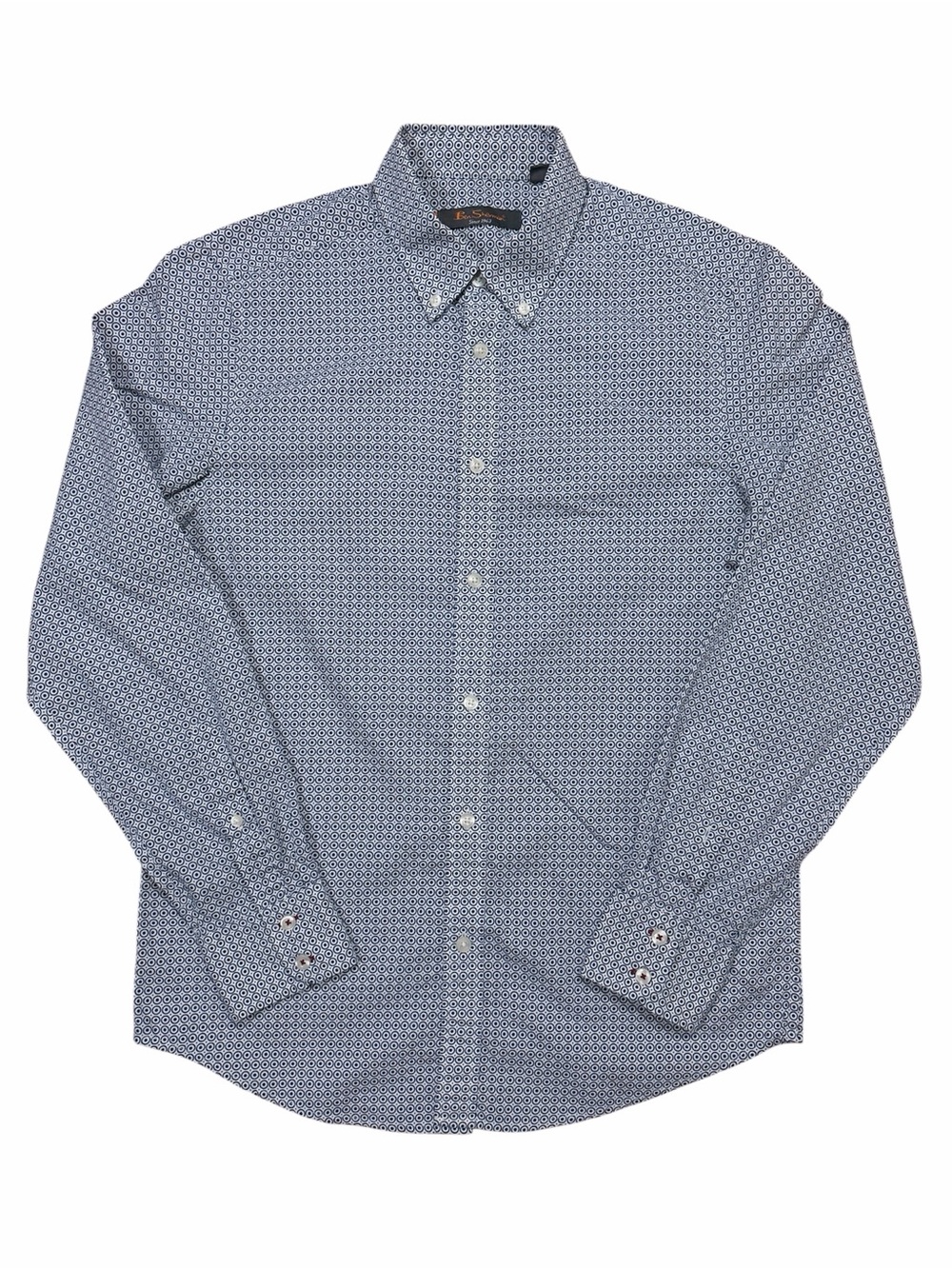 Ben Sherman Blue Micro-Pattern Dot Button-Down Shirt Men sz. M